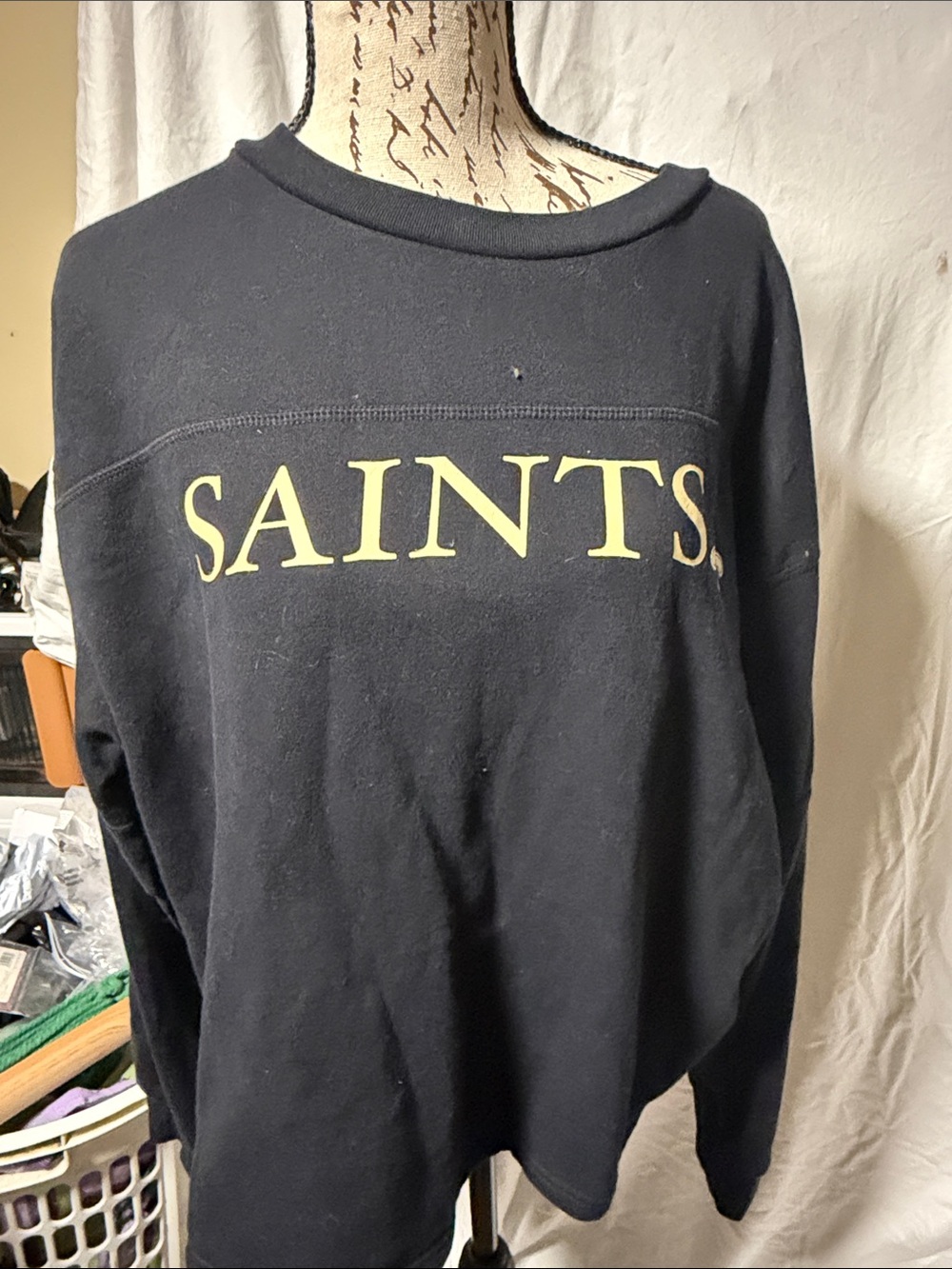 New Orleans Saints Black & Gold Graphic Crewneck Sweatshirt NFL